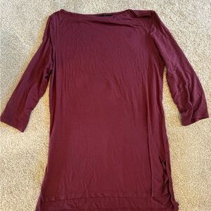 Adrienne Vittadini Maroon Tunic Top